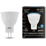 Лампа Gauss MR11 3W 300lm 4100K GU4 LED 1/10/100