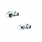 Левосторонний трехосевой запорный вентиль LadyFAR TOP line, сереб.