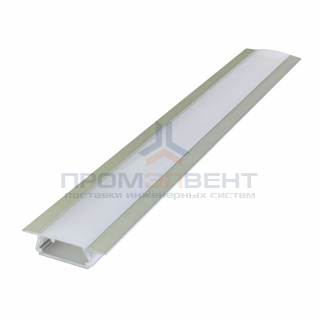 08-02 Профиль алюминиевый прямой встраиваемый для светодиодной ленты, анодированный,серебро, 2 м.,инд.упак. (3010)