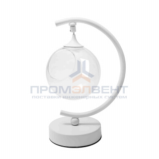 FT-04-01 Фитосветильник настольный, светодиодный, стеклянный шар Ø120мм, 5 В, 1Вт, диммер, USB-штекер длиной 1,8 м, С-образный, белый (без наполнения)