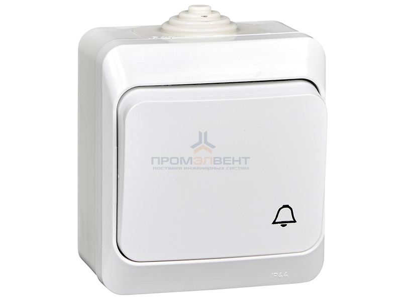 Кнопочный выключатель Этюд IP44 белый [уп 14шт]