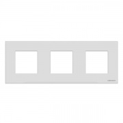 Рамка 3-постовая, серия Zenit, стекло белое