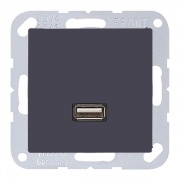 Розетка USB-удлинитель 1 местная Jung A Антрацит механизм+накладка