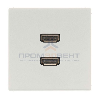 Розетка HDMI 2 местная Jung LS Светло-серый механихм+накладка
