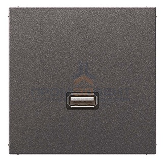 Розетка USB-удлинитель 1 местная Jung LS Антрацит механизм+накладка